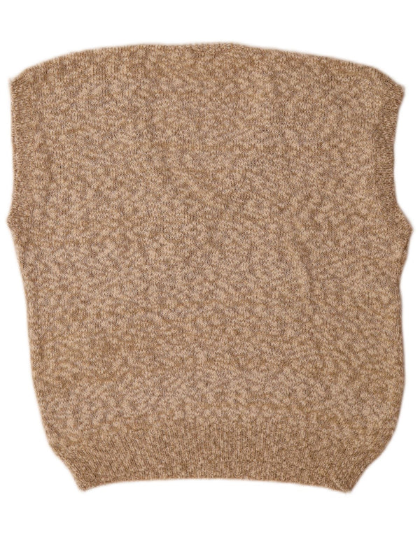 Graziella Womens Vest Tank Top EU 38 Medium Beige Flecked Cotton