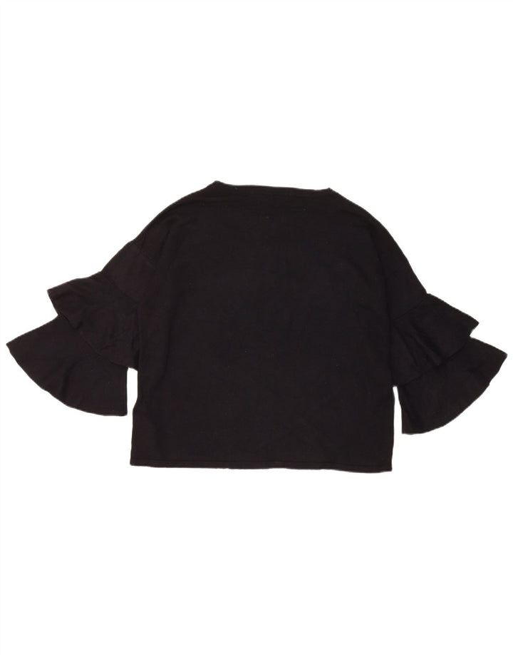 Marks & Spencer Womens Oversized Top 3/4 Sleeve UK 8 Small  Black Viscose