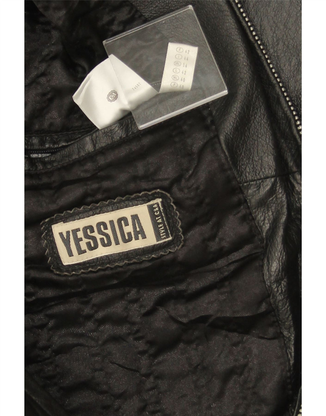 YESSICA Dame Læderjakke UK 14 Large Sort