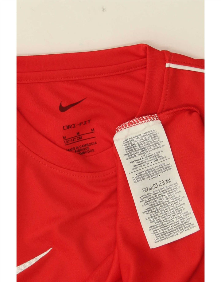 Nike Boys Dri Fit T-Shirt Top 10-11 Years Medium Red Polyester