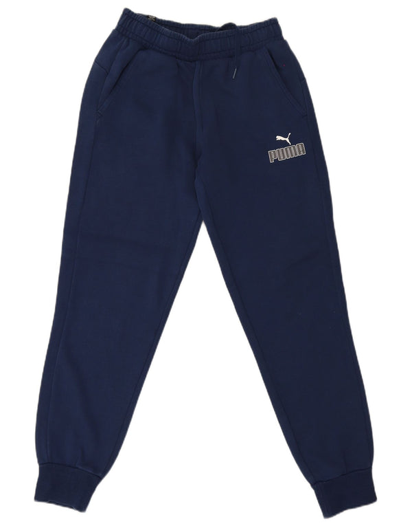 Puma Mens Graphic Tracksuit Trousers Joggers Small Navy Blue