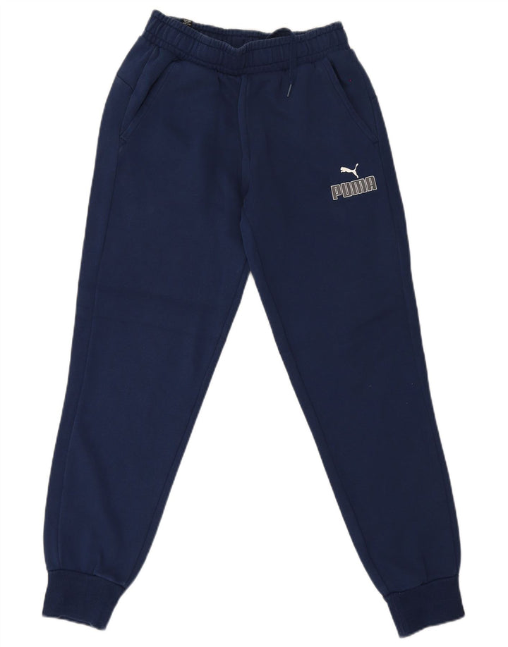Puma Mens Graphic Tracksuit Trousers Joggers Small Navy Blue