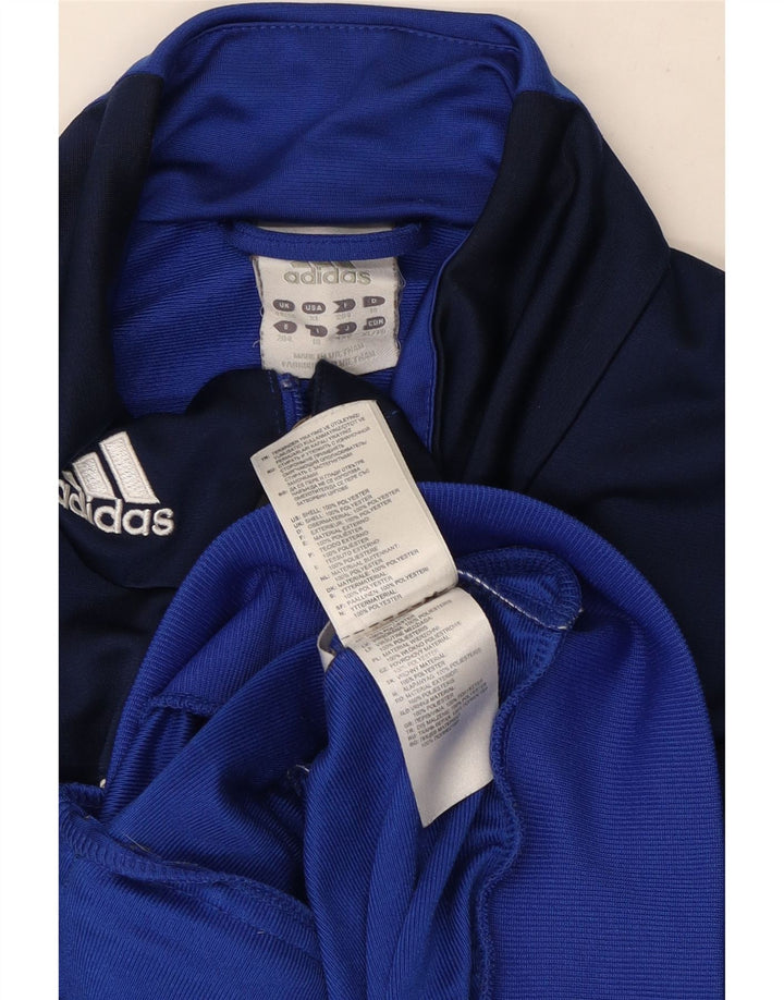 Adidas Mens Tracksuit Top Jacket UK 46/48 XL Blue Colourblock Polyester