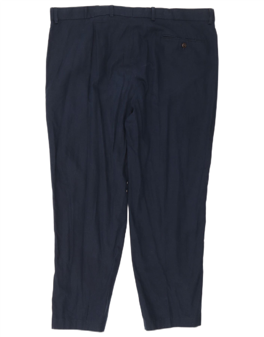 Marks & Spencer Mens Regular Chino Trousers W40 L31 Navy Blue Linen