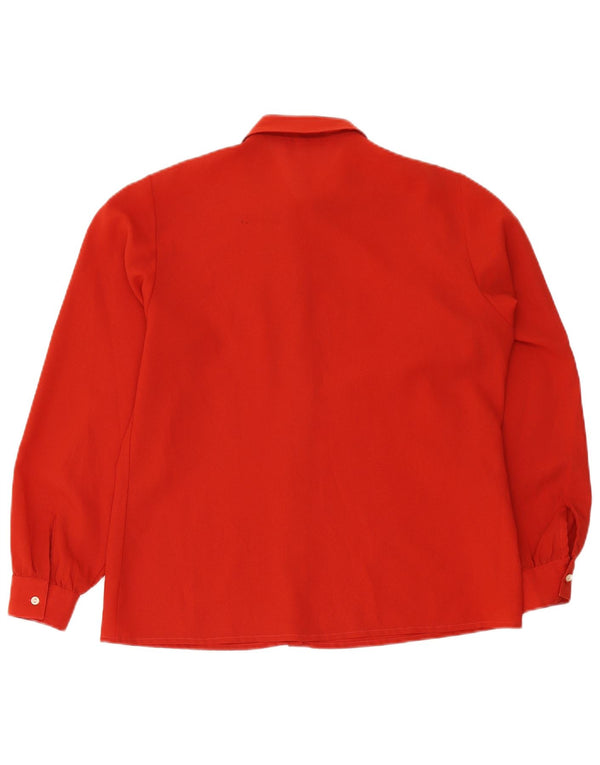 Primavera Firenze Γυναικείο πουκάμισο Oversized Μπλούζα US 4 Small Red Polyester