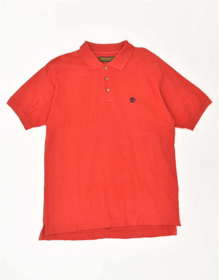 TIMBERLAND Mens Weathergear Polo Shirt Medium Red Cotton Vintage Timberland and Second-Hand Timberland from Messina Hembry 