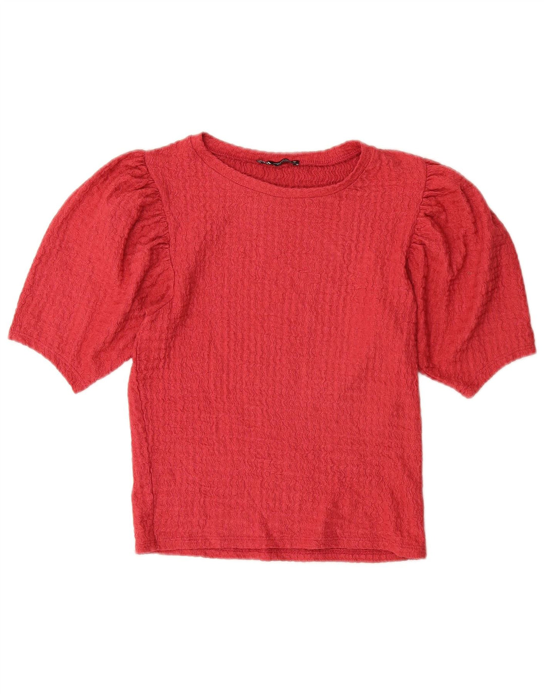 ZARA Womens Knit Blouse Top UK 8 Small Red