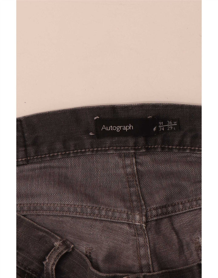 Marks & Spencer Mens Autograph Straight Jeans W36 L29 Grey Cotton