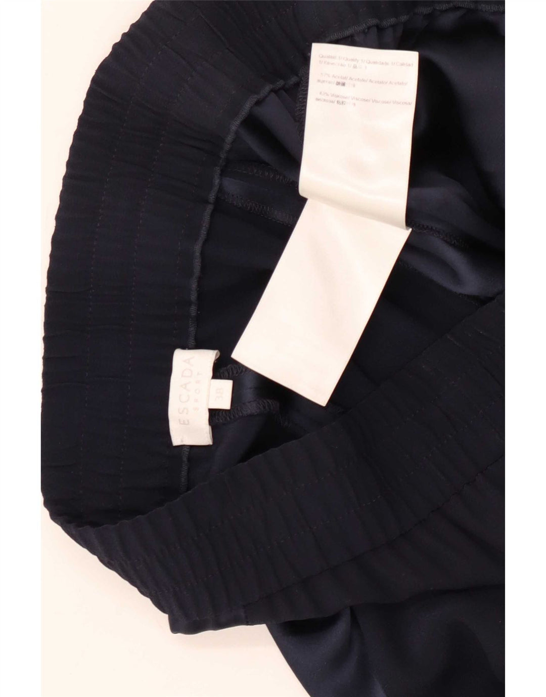 Escada Womens Casual Trousers EU 38 Medium W32 L29 Navy Blue Colourblock