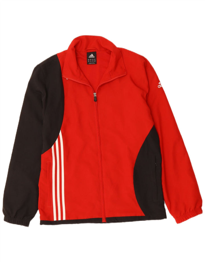 ADIDAS Træningsdragt til mænd, topjakke UK 36/38 Small Red Colourblock Polyester