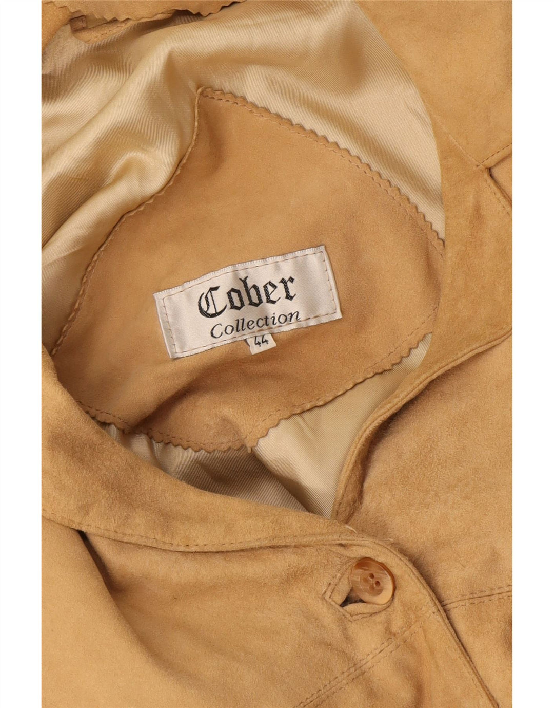 Vintage Damen Wildlederjacke IT 44 Medium Beige