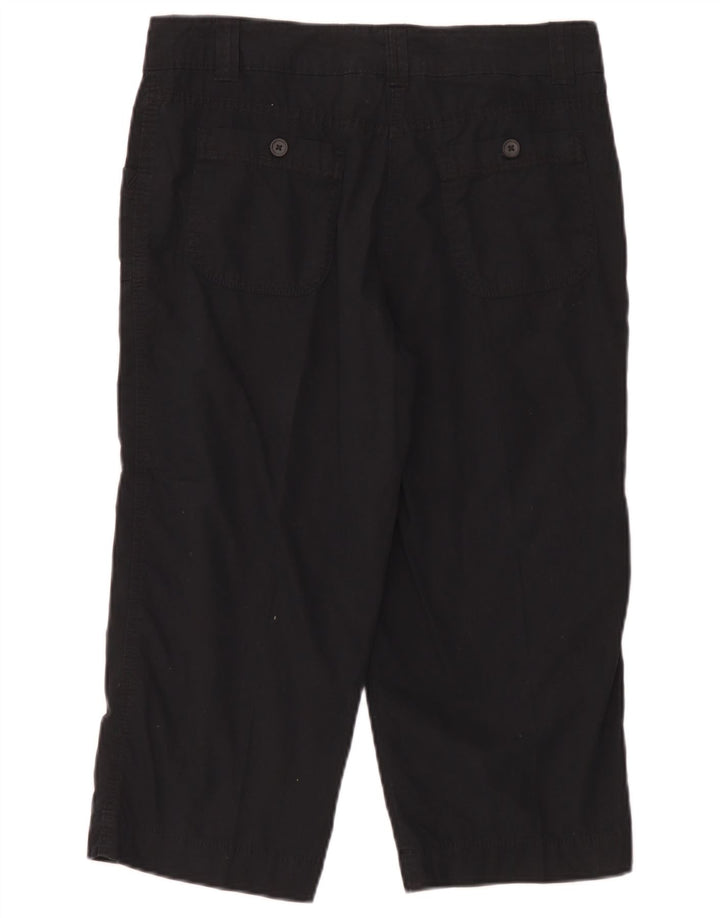 Marks & Spencer Womens Straight Capri Trousers UK 12 Medium W32 L20 Black