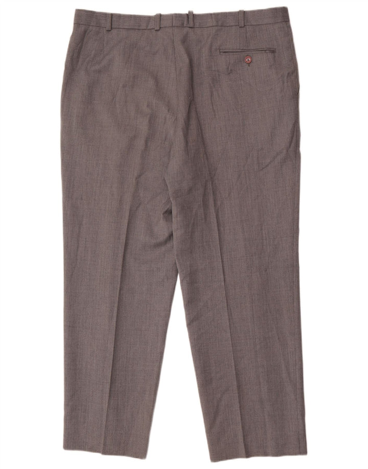 Marks & Spencer Mens Straight Suit Trousers W40 L29 Grey Wool