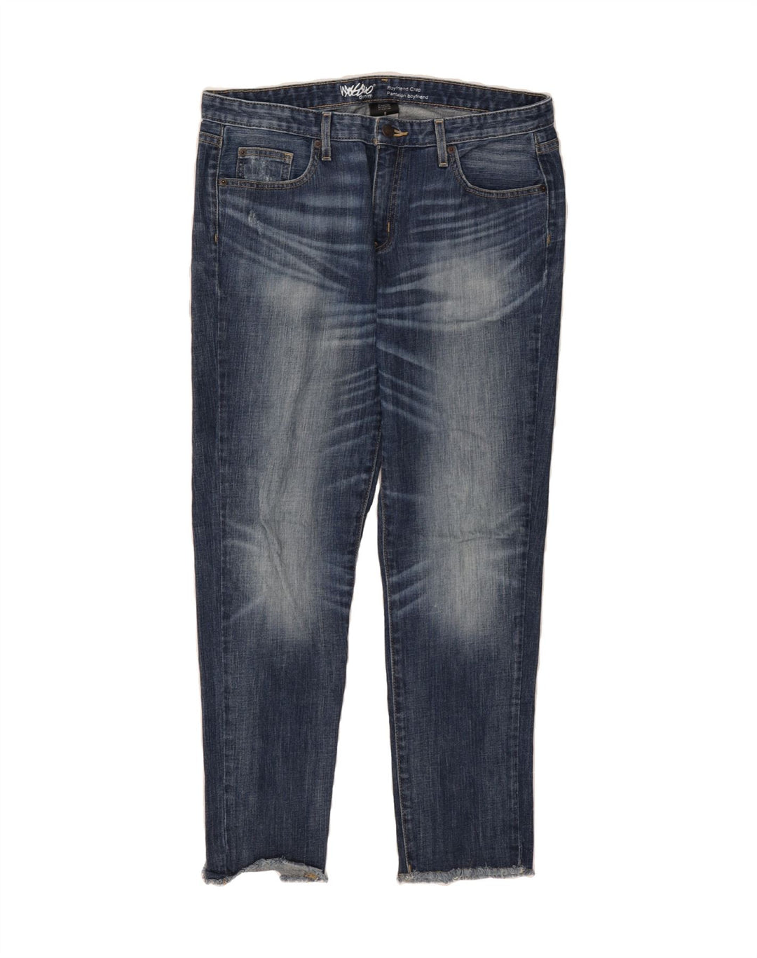 MOSSIMO Womens Boyfriend Cropped Jeans US 8 Medium W34 L28 Blue Cotton Vintage Mossimo and Second-Hand Mossimo from Messina Hembry 