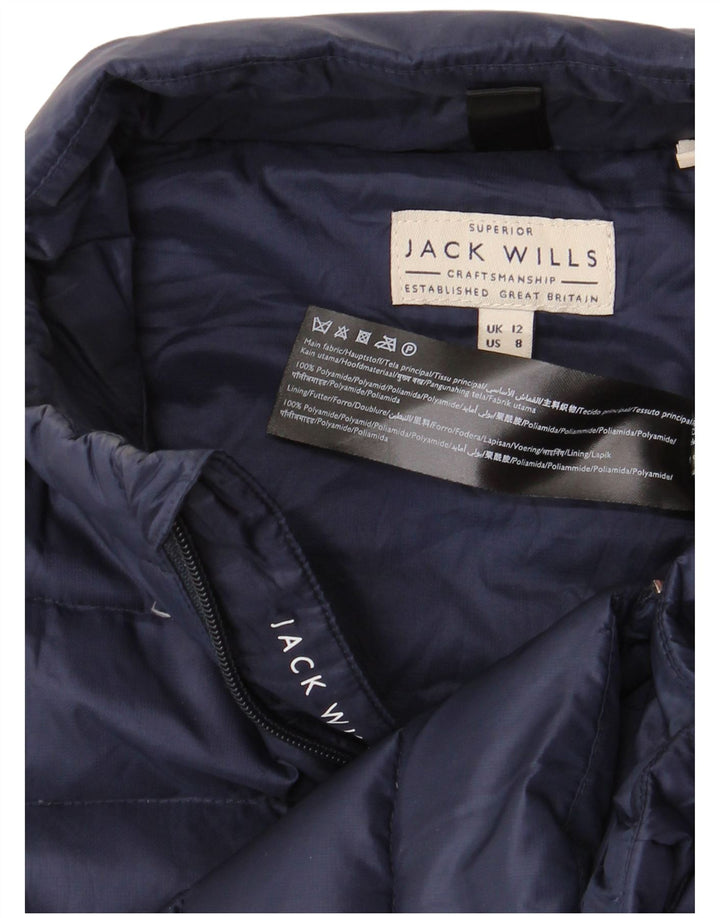 JACK WILLS Dame Polstret Gilet UK 12 Medium Navy Blue Polyamid