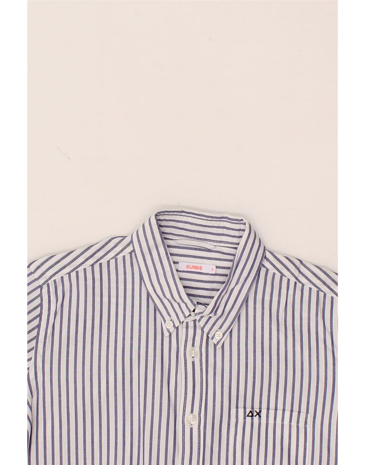 SUN68 Boys Shirt 9-10 Years Blue Striped Cotton Vintage Sun68 and Second-Hand Sun68 from Messina Hembry 