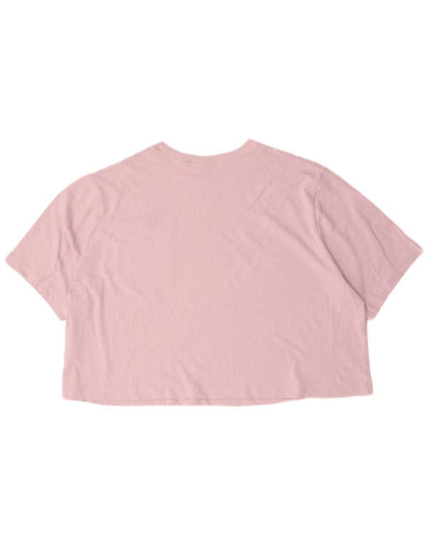 T-shirt corta oversize da donna Nike Swoosh Crop Top UK 22 3XL cotone rosa