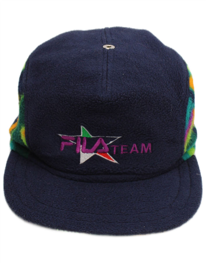 Fila Mens Graphic Fleece Baseball Cap Medium Navy Blue Geometric Polyester
