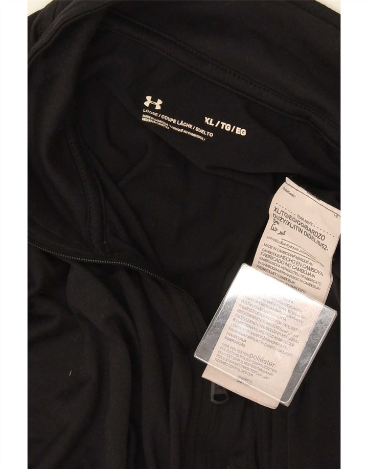 Under Armour Camiseta con cuello y cremallera para hombre Manga larga XL Poliéster negro