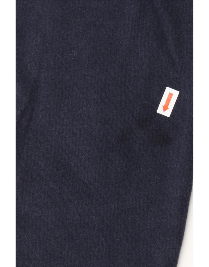 IZOD Mens Zip Neck Sweatshirt Jumper Medium Navy Blue Colourblock Cotton Vintage Izod and Second-Hand Izod from Messina Hembry 