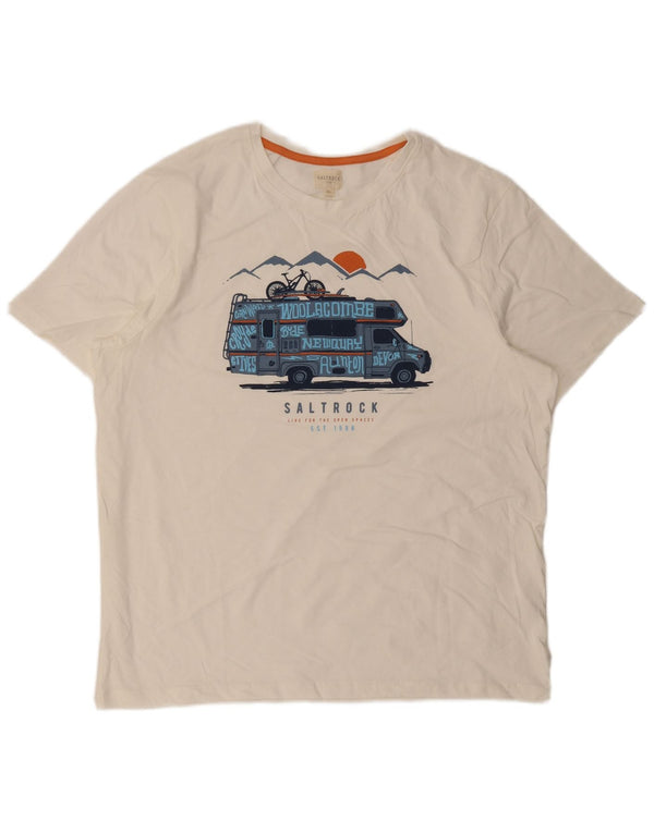 Saltrock Camiseta gráfica para hombre Top XL Algodón blanco