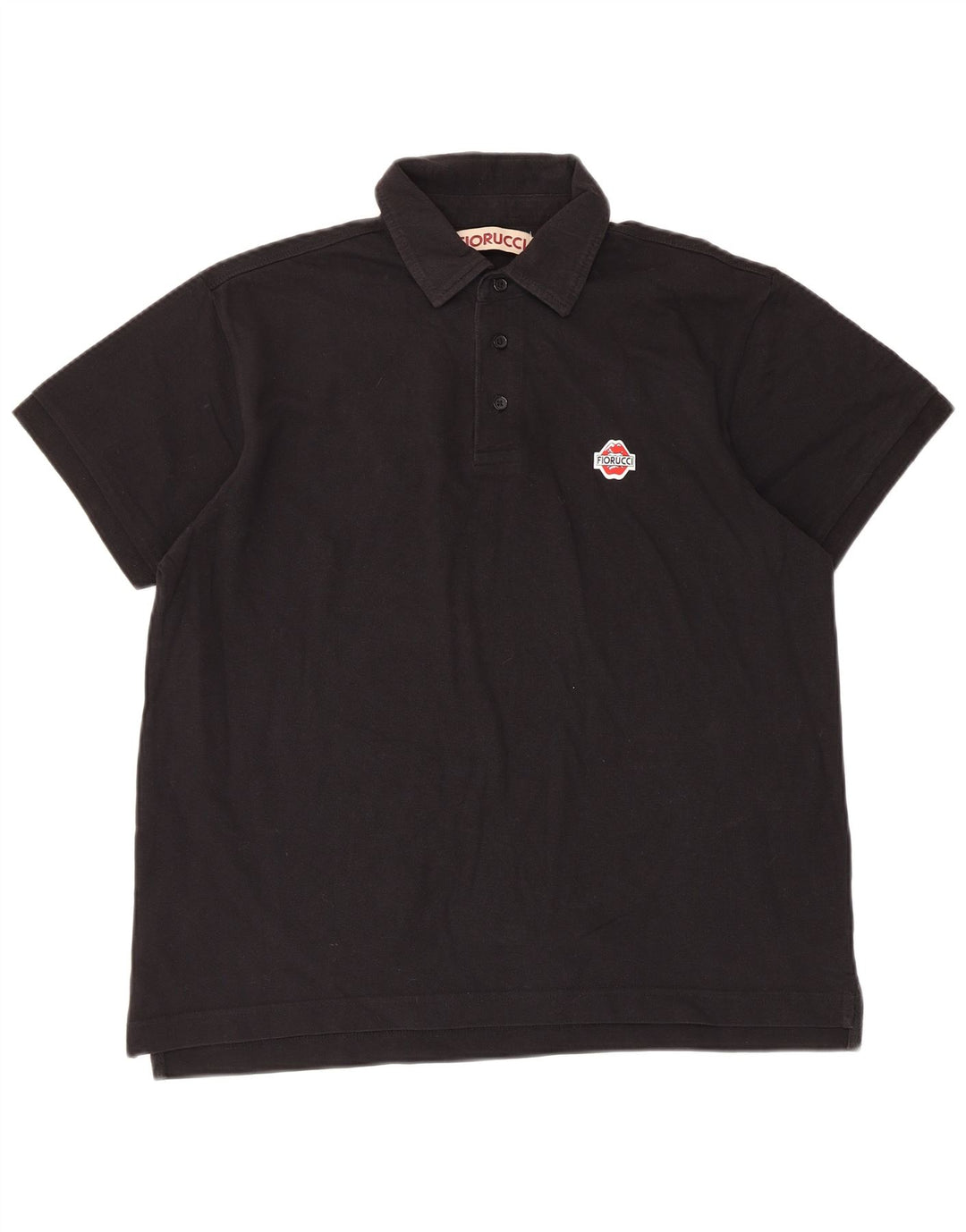 Fiorucci Mens Polo Shirt Large Black Cotton