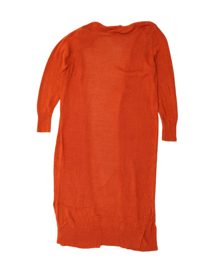 Maglione cardigan aperto lungo da donna Zara UK 14 Viscosa arancione medio