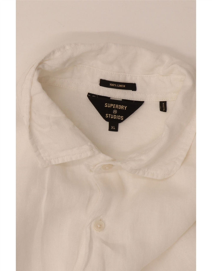Superdry Mens Shirt XL White Linen
