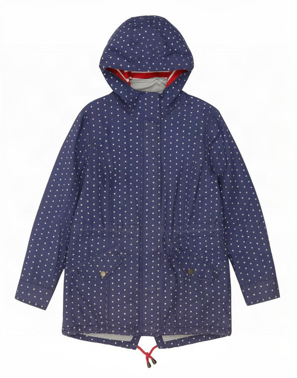 Laura Ashley Parka con capucha para mujer UK 10 Small Azul marino manchado