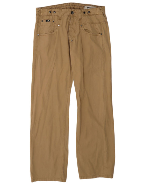 Calça masculina reta casual Gas W32 L31 algodão marrom
