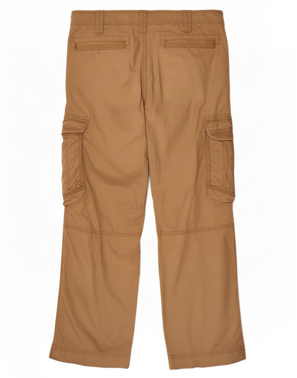 Pantaloni cargo dritti da uomo Marks & Spencer W36 L29 cotone kaki