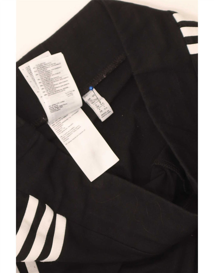 Adidas Womens Leggings UK 12 Medium Black Cotton
