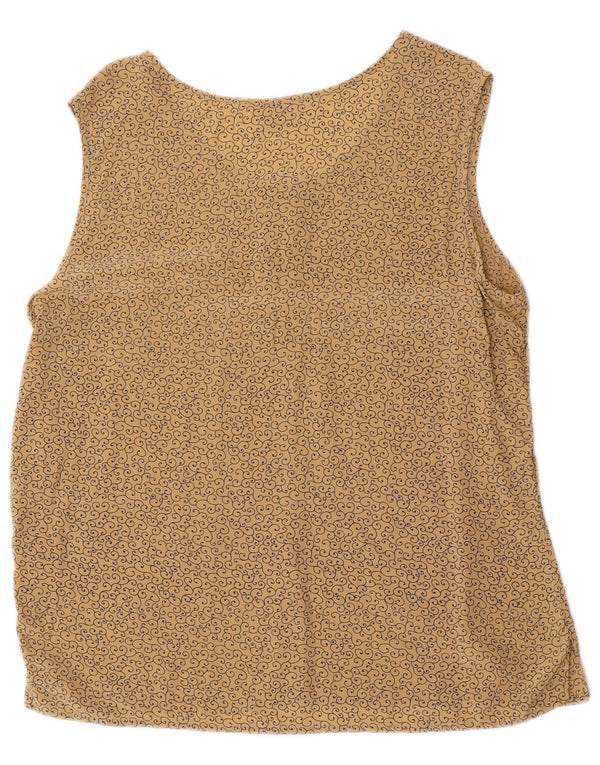 Andrea Mare Womens Sleeveless Blouse Top UK 16 Large Beige Paisley