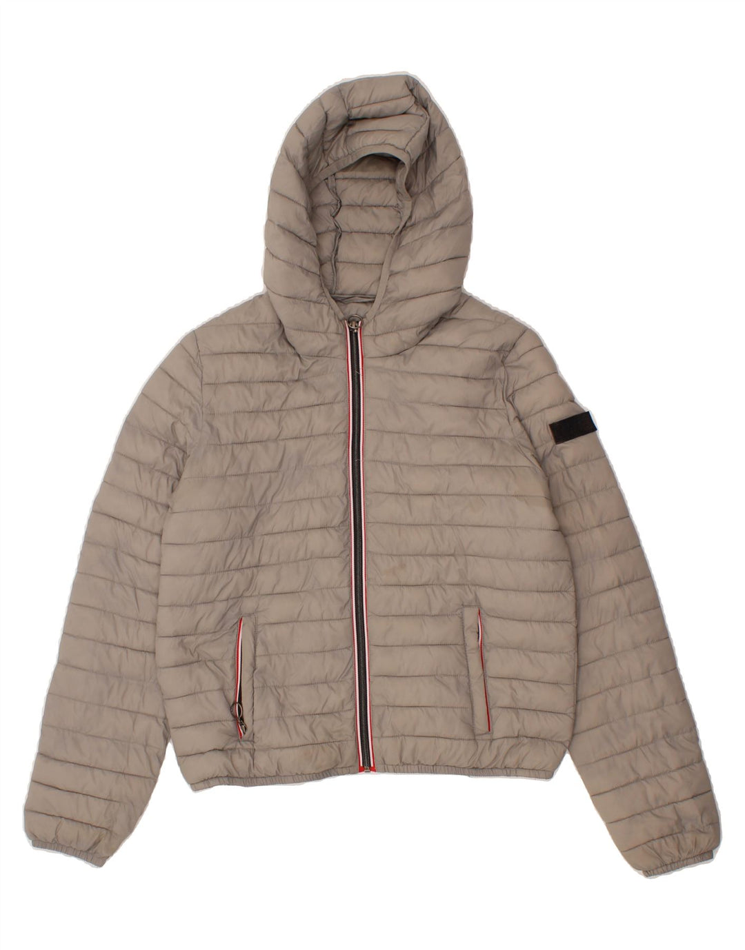 RIFLE Womens Hooded Padded Jacket UK 10 Small Grey Polyamide Vintage Rifle and Second-Hand Rifle from Messina Hembry 