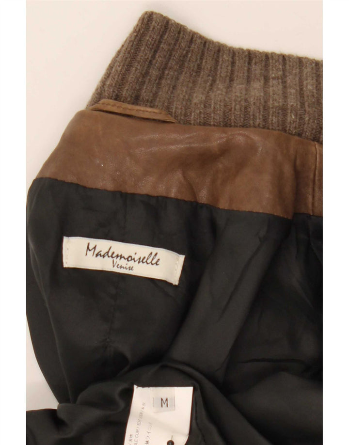 Vintage Womens Leather Jacket UK 14 Medium Brown