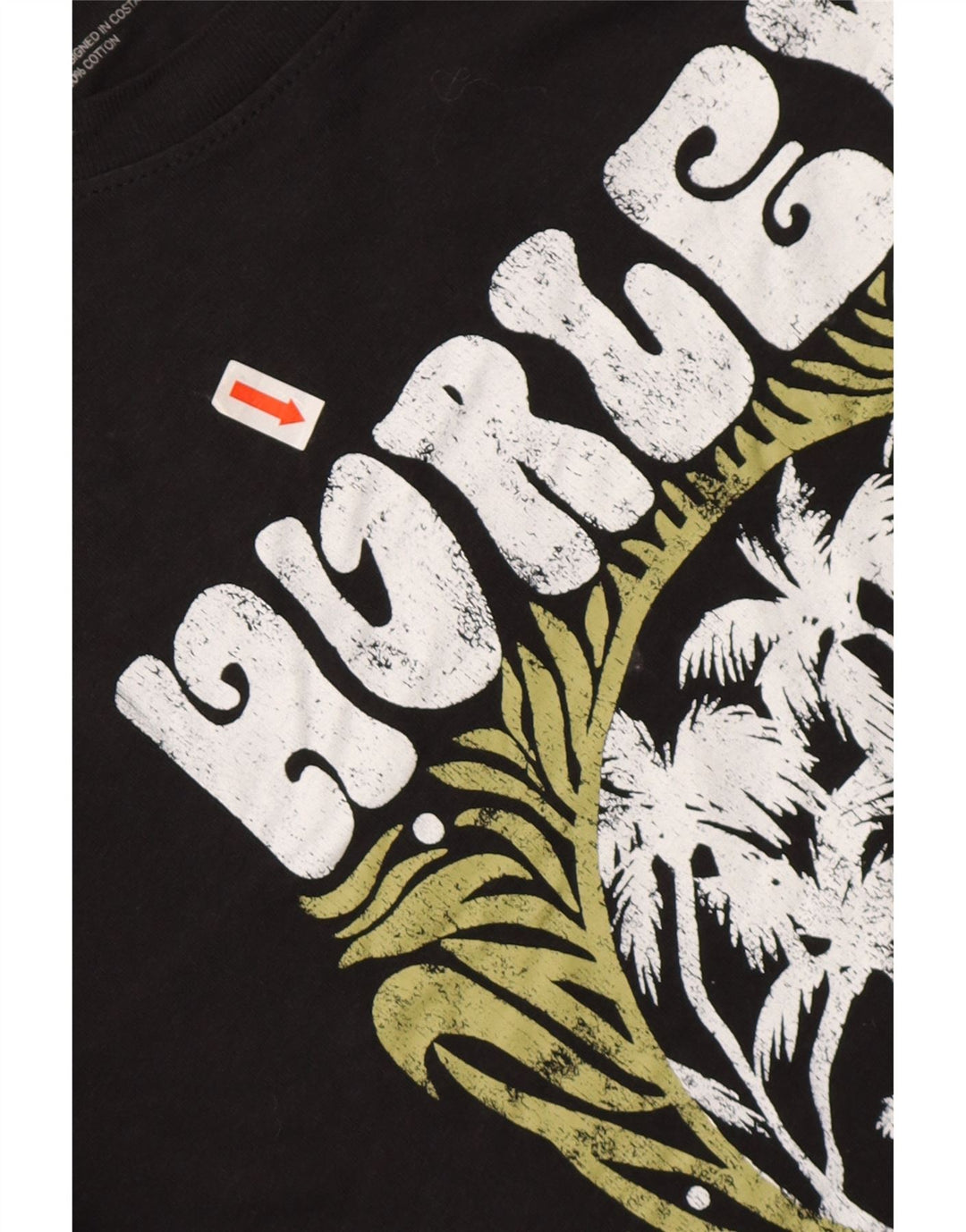 HURLEY Mens Graphic T-Shirt Top Large Black Cotton