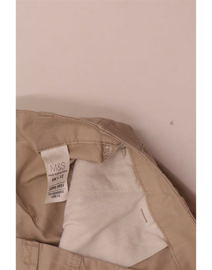 Marks & Spencer Womens Bermuda Shorts UK 12 Medium W32  Beige Cotton