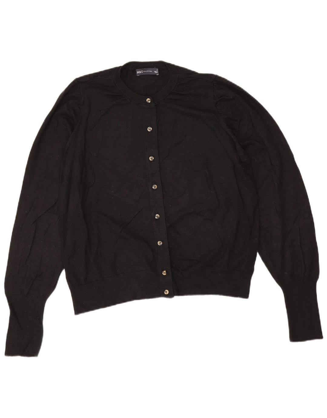 Marks & Spencer Womens Cardigan Sweater UK 16 Large Black Viscose