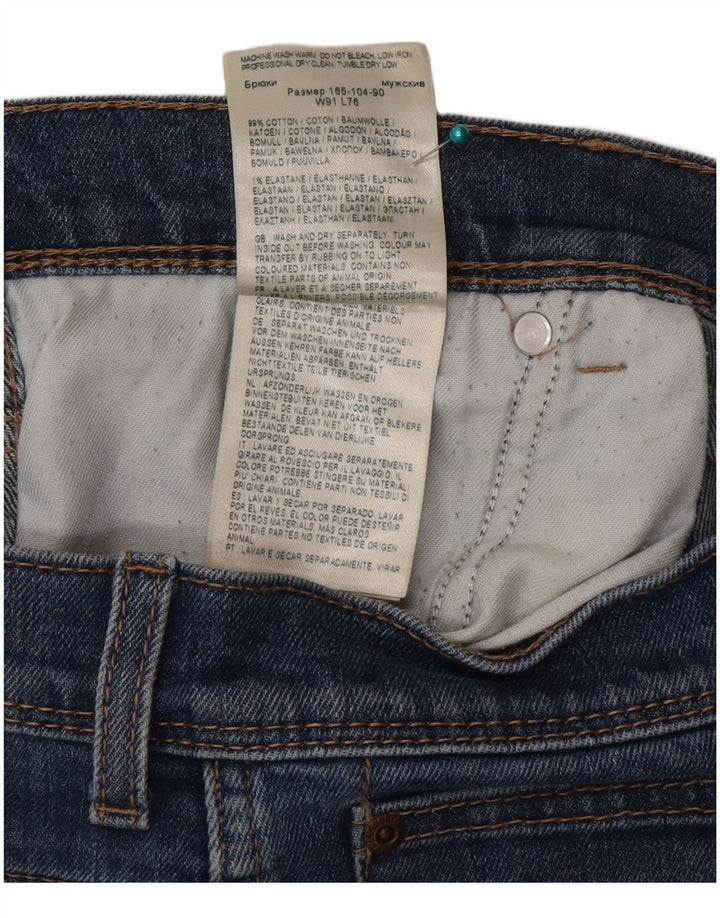 Wrangler Mens Regular Fit Straight Jeans W36 L30 Blue Cotton
