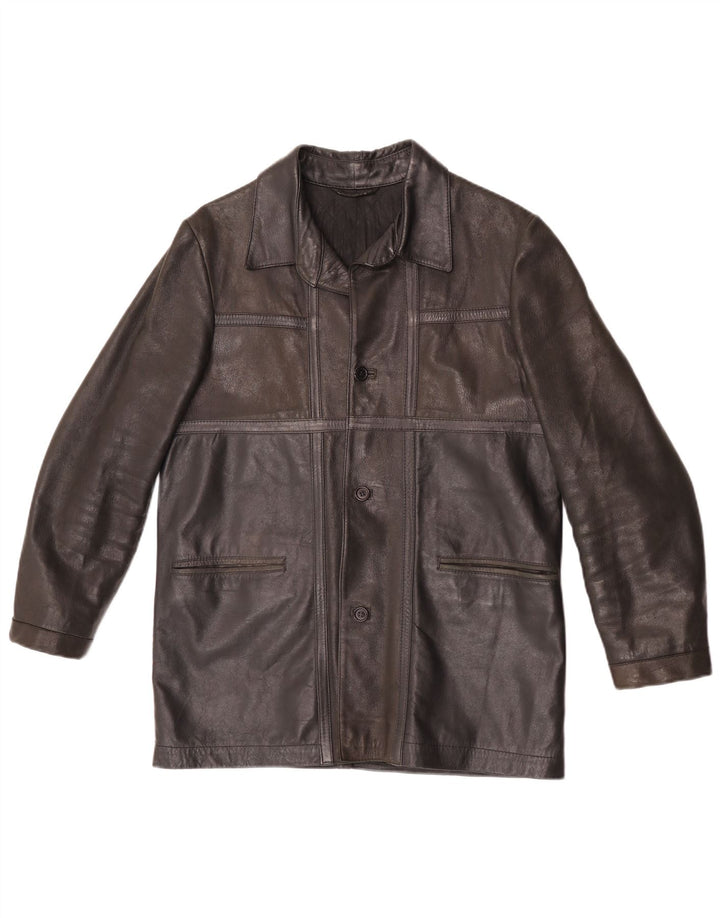Vintage Mens Leather Jacket UK 36 Small Brown