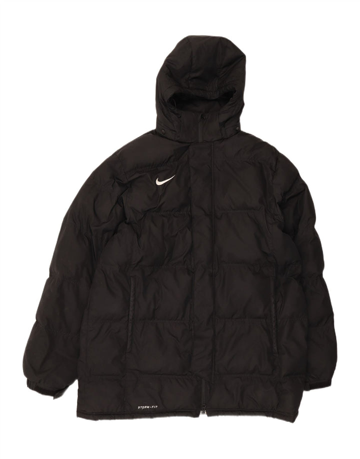 Giacca imbottita con cappuccio Nike Storm-Fit da uomo UK 40 grande poliestere nero