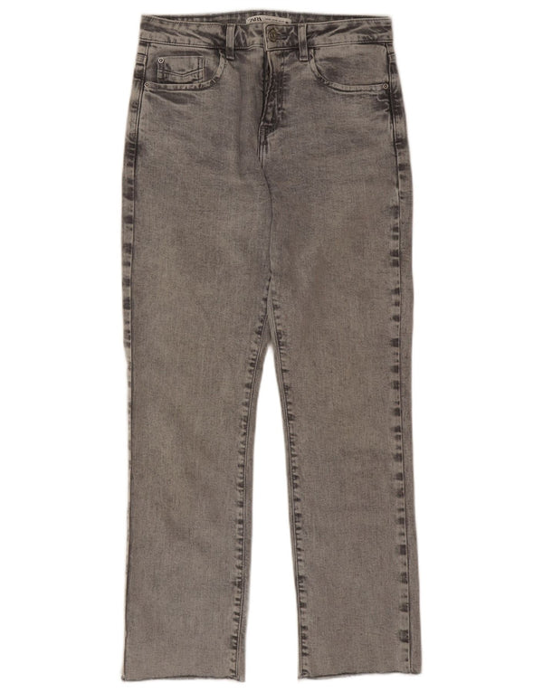Zara Womens Straight Jeans EU 36 XS W26 L27 Grey Cotton