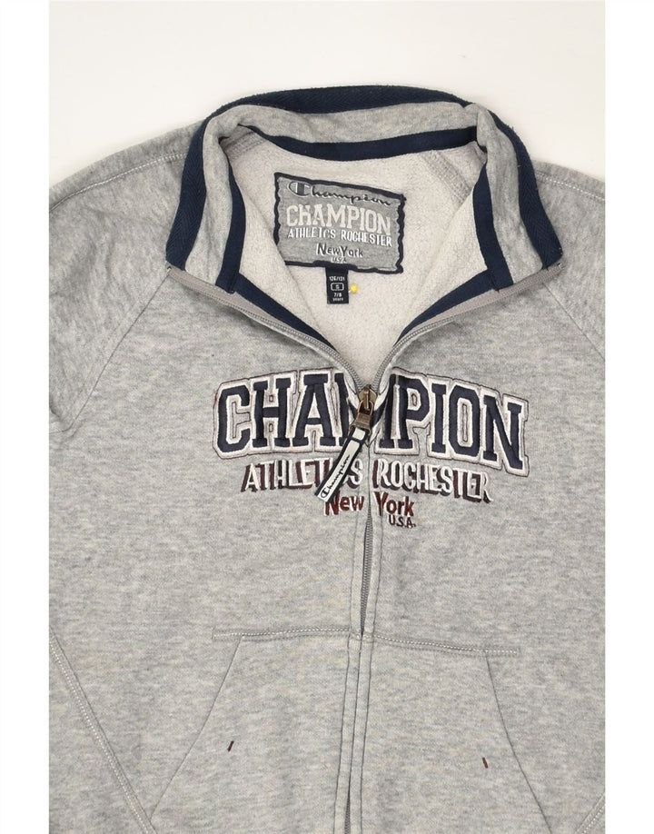 CHAMPION Boys Graphic Tracksuit Top Jacket 7-8 Years Small Grey Cotton | Vintage Champion | Thrift | Second-Hand Champion | Used Clothing | Messina Hembry 