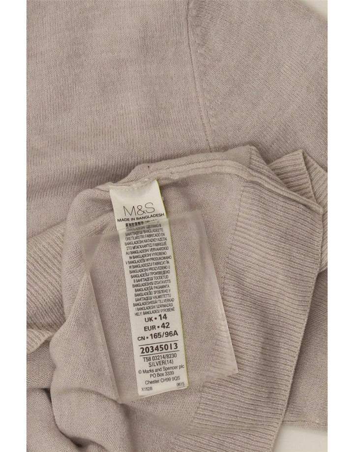 Maglione cardigan da donna Marks & Spencer UK 14 grande acrilico grigio