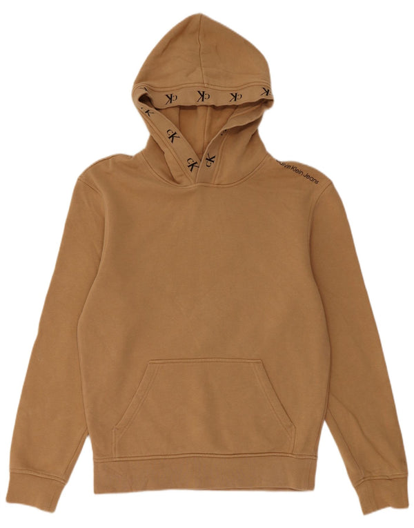 Calvin Klein Jersey con capucha gráfica para hombre XS Algodón beige