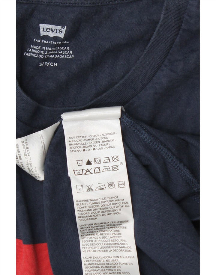 Levi's Mens Graphic T-Shirt Top Small Navy Blue Cotton