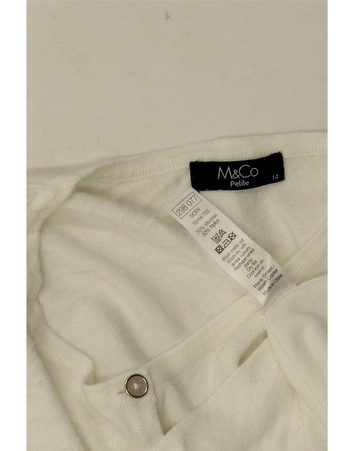 M&Co Womens Petite Bolero Jumper UK 14 Medium White Viscose