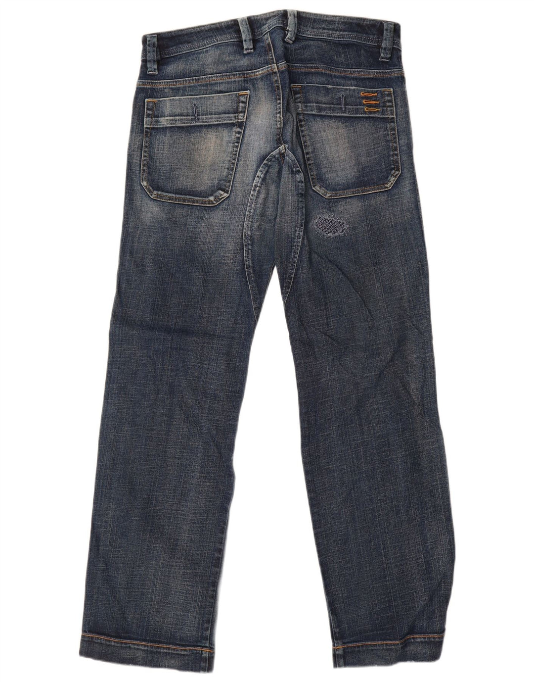 Diesel Mens Distressed Straight Jeans W31 L32 Blue Cotton