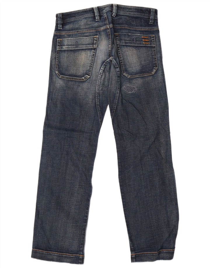 Diesel Mens Distressed Straight Jeans W31 L32 Blue Cotton
