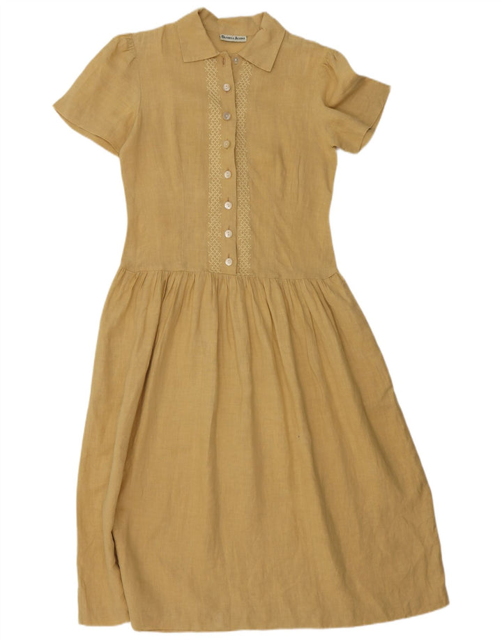 Daniela Jasoni Womens Maxi Dress IT 40 Small Beige Linen